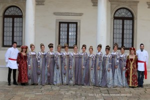 07.02.2015 Carnevale di Venezia - Il gruppo delle "Marie" del Carnevale al Telecom Future Centre. © Italo Greci/Unionpress